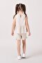 Girls' Linen Cream Ruffle Shorts and Bow Blouse Set - 4
