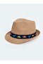 Lcw Accessories Beige Dinosaur Printed Boy's Straw Fedora Hat - 3