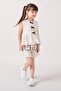 Girls' Linen Cream Ruffle Shorts and Bow Blouse Set - 5