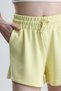 Women's Yellow Shorts Modal Fabric Soft Textured Stretchy Lycra Lace-Up Double Pocket Shorts - 3
