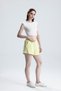 Women's Yellow Shorts Modal Fabric Soft Textured Stretchy Lycra Lace-Up Double Pocket Shorts - 5