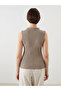 Nevavm with a Difference from the Lcwaikiki Classic Beige High Neck Textured Blouse - S5O392Z8-Gqf - 4