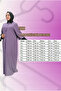 56008 Large Size Sleeve Garnished Etamin Abaya Ferace - Black-Mink - 3