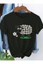 Sweet Lamb Printed Circle Neck Cotton Short Sleeve Women's and Children's Tshirt