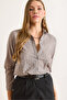Women's Anthracite Regular Fit Eyelet Embroidery Shirt GML-19001332