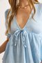 Women's Baby Blue V-Neck Lace Detailed Wrap Blouse Blz-19003041 - 6