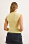 Women's Yellow 5 Button Polo Neck Stretchy Cotton Blouse Blz-19003045 - 2