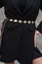 Oval Silver Buckle Chain Belt Women's Belt Dress Belt Shirt Belt Coat Belt - 3