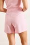Women's Pink Pocket Zippered Pleated Shorts Shrt-19000065 - 7