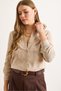 Women's Camel Embroidered Detail Muslin Shirt GML-19001333 - 6