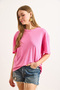 Women's Pink Washed Comfortable Fit T-Shirt Tsh-19000931 - 5