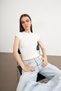 Women's White Crew Neck Short Sleeve Ultra Soft T-Shirt - 3