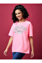 Slogan Print Round Neck Cotton T-Shirt - 3