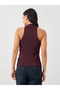 V Neck Waistcoat with Faux Leather Double Belting Detail - 4