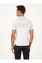 White Slim Fit 100% Cotton Zippered Polo Neck Knitwear T-Shirt 50300821-Vr013 - 5