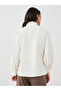 Solid Balloon Sleeve Front Tie-Up Detail Shirt - 5