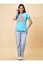Slogan Print Round Neck Cotton T-Shirt - 6