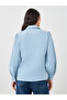 Solid Balloon Sleeve Front Tie-Up Detail Shirt - 5