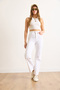 Women's White Pocketed Tassel Leg Comfort Lycra Palazzo Jean Jea-19000117 - 4