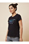 Slogan Print Round Neck Cotton T-Shirt - 4