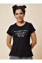 Slogan Print Round Neck Cotton T-Shirt - 2
