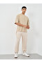 Minimal Embroidered Crew Neck Boxy Fit T-Shirt - 2