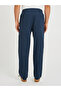 Men Navy Blue Textured Drawstring Regular Fit Pants - 4