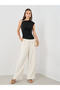 Solid Sleeveless Asymmetric Neck Top - 2