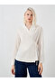 Solid Notch Label Tie-Up Detail Blouse - 2