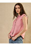 Solid Mandarin Collar Sleeveless Top - 4