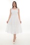 Square Neckline Asrtar Voile Sleeveless Dress434