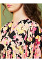 Women Black Floral Printed Round Neck A-Line Mini Dress - 4