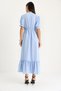 Women's Baby Blue Double Breasted Collar Waist Gipe Detailed Elastic Sleeves Dress 5246 60281076 - 6