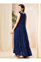 Women Embroidered Yoke Sleeveless Tiered Maxi Dress - 3