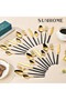 24-Piece Stainless Steel Cutlery Set Gold/Black - 3