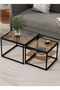 Modern Nested Coffee Table Set,brown Tempered Glass Side Table,end Table For Living Room - 2