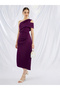 Embellished One Shoulder Asymmetric Hem Midi Dress - 2