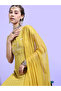 Printed Short Sleeves A-Line Maxi Dress with Dupatta - 2