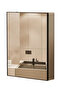 Aluminium Bathroom Mirror with Storage, Modern Wall Mounted, Black 62*41*11CM