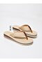 İrene Beige Wedge Heel Women's Flip Flops Beach Slippers Flip Flops (4.0) cm - 3