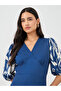 Printed Balloon Sleeves A-Line Maxi Dress - 4