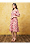Women Pink Floral Printed Smocked Back A-Line Midi Dress - 2