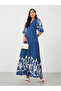 Printed Balloon Sleeves A-Line Maxi Dress - 2