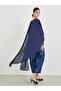 Jacquard Chiffon Cape Sleeve Cape Maxi Dress - 5