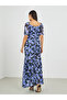 All-Over Floral Print Ruched A-Line Maxi Dress - 5