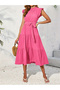Ruffled Detail Sleeveless Tiered Midi Dress - 6