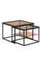 Modern Nested Coffee Table Set,brown Tempered Glass Side Table,end Table For Living Room