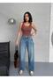 Women's High Waist Balloon Fit Seam Detail Ax Pocket Jeans - 3