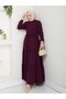 Women's Lace Detailed Waist Lace-Up Dusty Rose Ayrobin Dress - 2