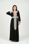 Ladies Printed Jalabiya - Full-Sleeve crepe Dress with belt